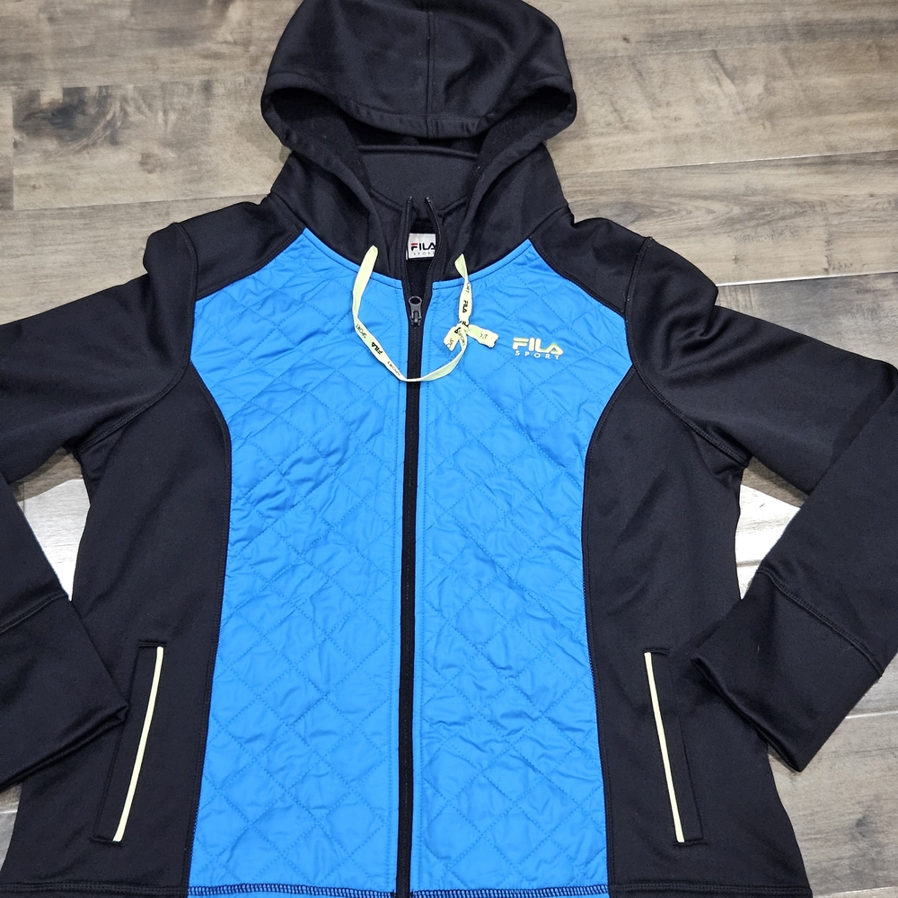 Fila Kids Black and Blue Puffer Jacket